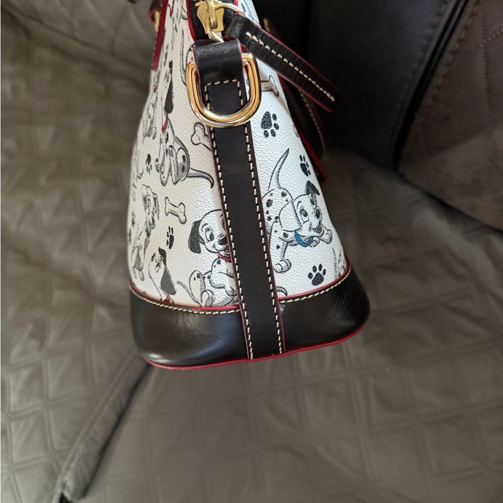 Dooney & Bourke Dog Print Satchel with Black and Red Accents - Picture 7 of 9